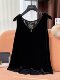 V Neck Sleeveless Camisole Bottoming Vest for Women 2024 Summer New Gold Velvet Splicing Lace Inner Top