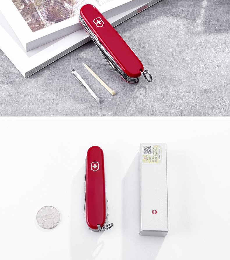 Victorinox Swiss Army Knife Bản gốc 91MM Mountaineer 1.3743 Đa dụng cụ Dao Thụy Sĩ ngoài trời dụng cụ đa năng Thụy Sĩ