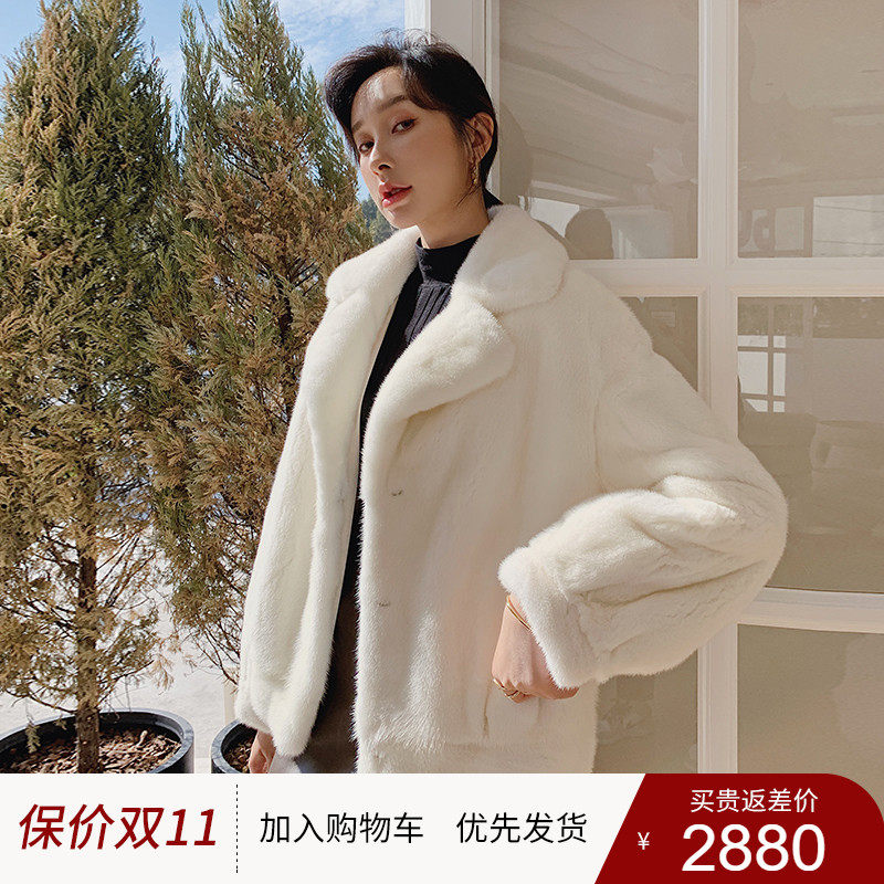 Imported mink fur women's 2022 new Haining whole mink mink fur coat short fashion young women's clothing