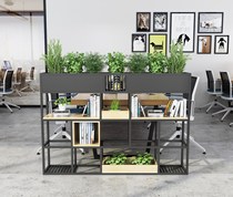 Restaurant partition decorative flower rack office rack industrial wind deck green plant fence low partition screen display cabinet