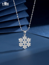 999 sterling silver snowflake necklace female choker ins light luxury niche design couple hip hop cold wind senior sense