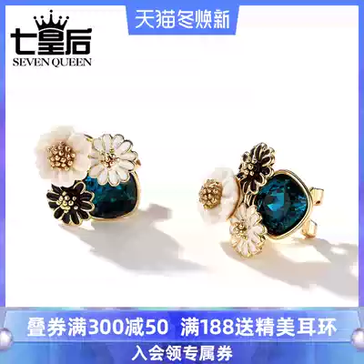 2020 new national style flower earrings retro personality Korean temperament simple versatile ear jewelry fashion tide