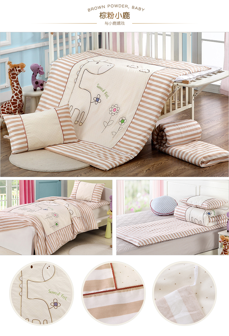 Mẫu giáo quilt ba mảnh thiết lập với bộ đồ giường lõi bé quilt cover cotton trẻ em nap bởi các bé sáu mảnh bộ đồ giường