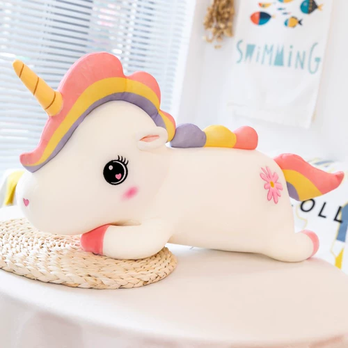 Мультяшный детский диван для кровати, радужная большая подушка, единорог