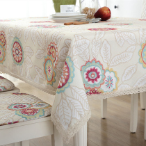 Cotton linen hipster fabric tablecloth waterproof anti-hot oil-proof disposable tea table mat table cloth set