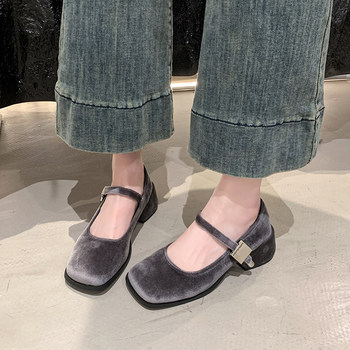 5cm french retro shallow mouth single shoes for women thick heels 5cm french retro shallow mouth single shoes for women thick heels