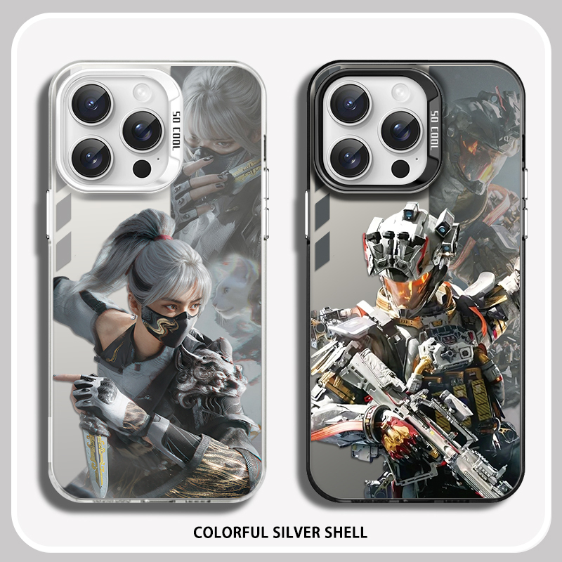 Delta Operation 17 Apple 16 Silver Phone Case Weilong Claw 15 Pro Max Gaming Peripheral 13 iPhone 14 Mai Xiaowen Nameless Gale 12 Plus Personalized Trendy High-End Silver Case