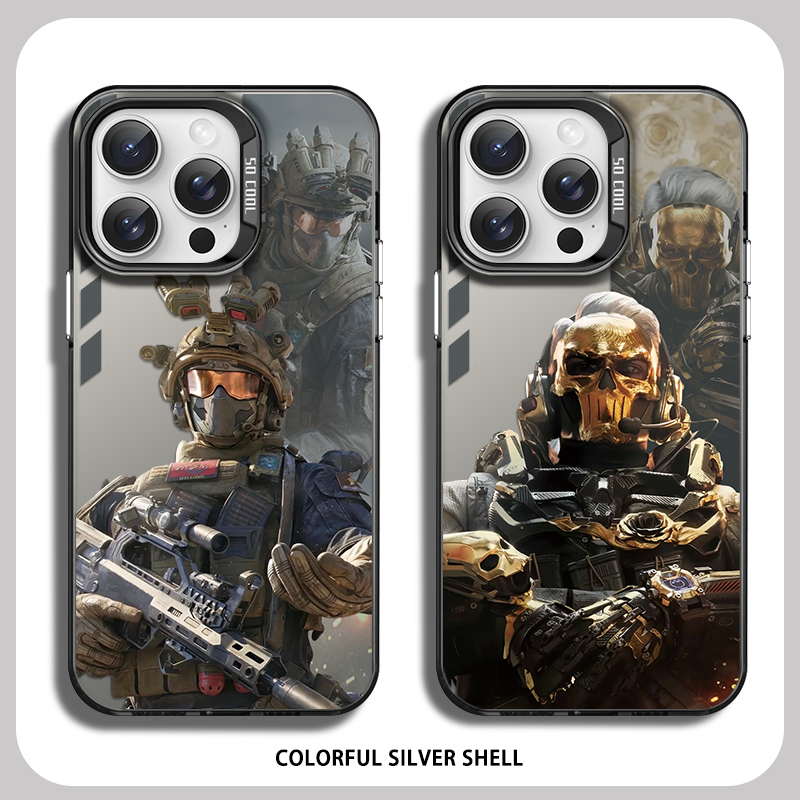 Delta Operation Apple 16 Phone Case 17 Weilong Red Wolf 15 Pro Max Gaming Peripherals 13 iPhone 14 Mai Xiaowen Bee Doctor Luna 12 Plus Personalized Trendy Unisex High-End Silver Case