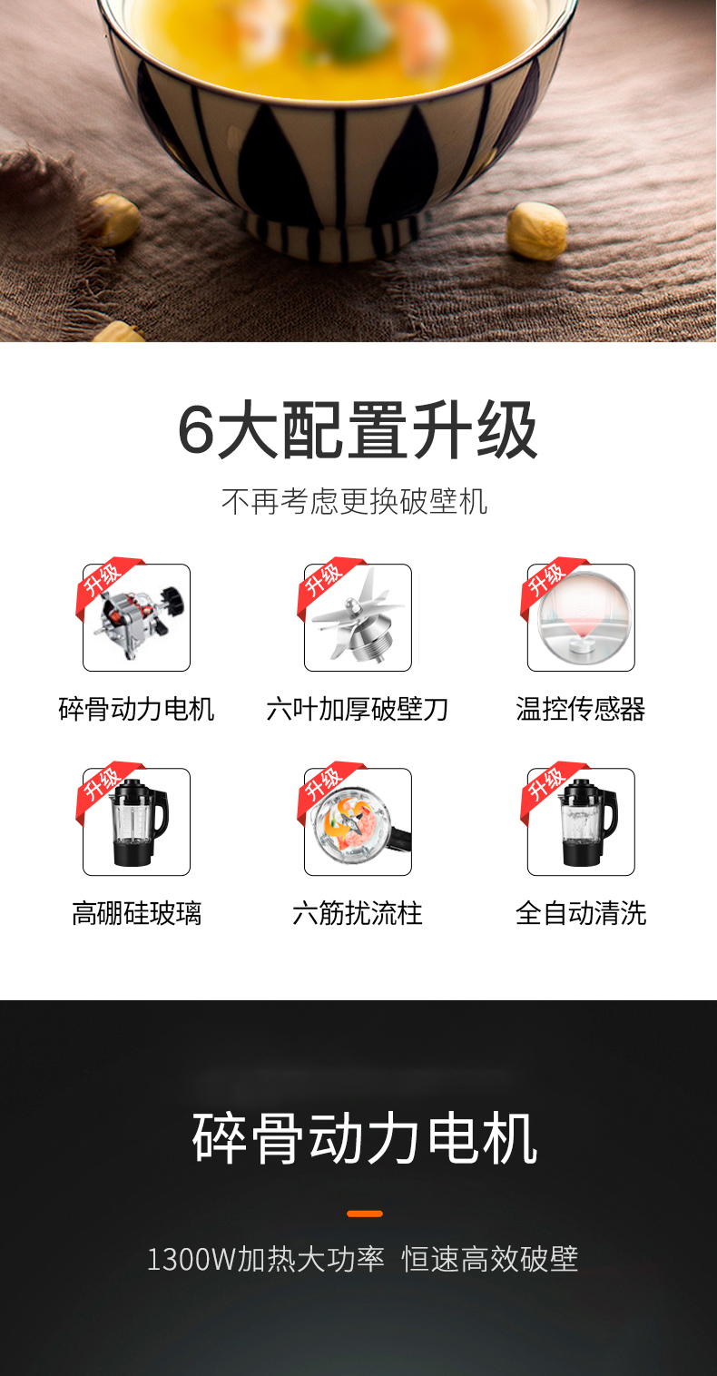 苏泊尔 多功能破壁料理机 1.7L 带熬煮 冷热双杯 图10