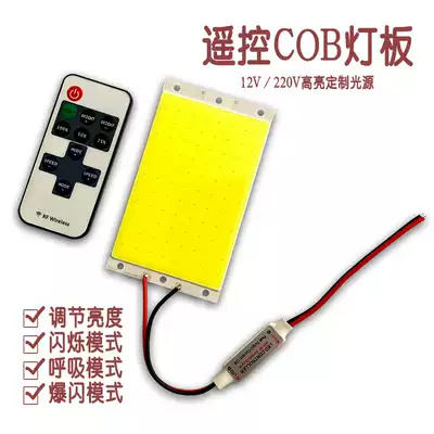 LED12v lamp beads square surface light source car lamp table lamp modification repair replacement cob lamp board waterproof remote control dimming