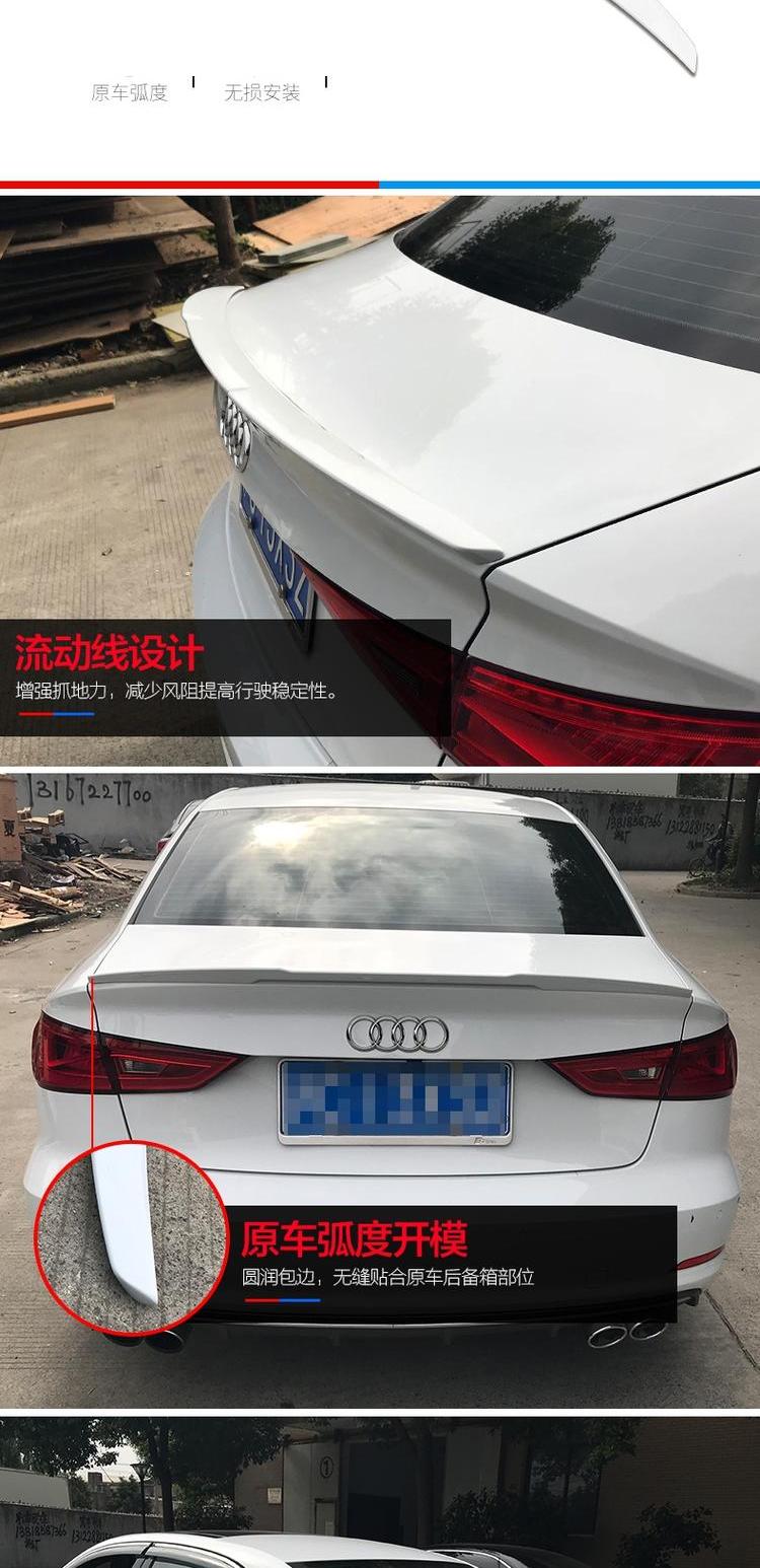 14-19 Audi mới A3 phía sau cánh miễn phí đấm cố định đuôi gió phía sau cánh lướt gió sửa đổi S3 đặc biệt sửa đổi - Sopida trên cánh gió xe ô tô