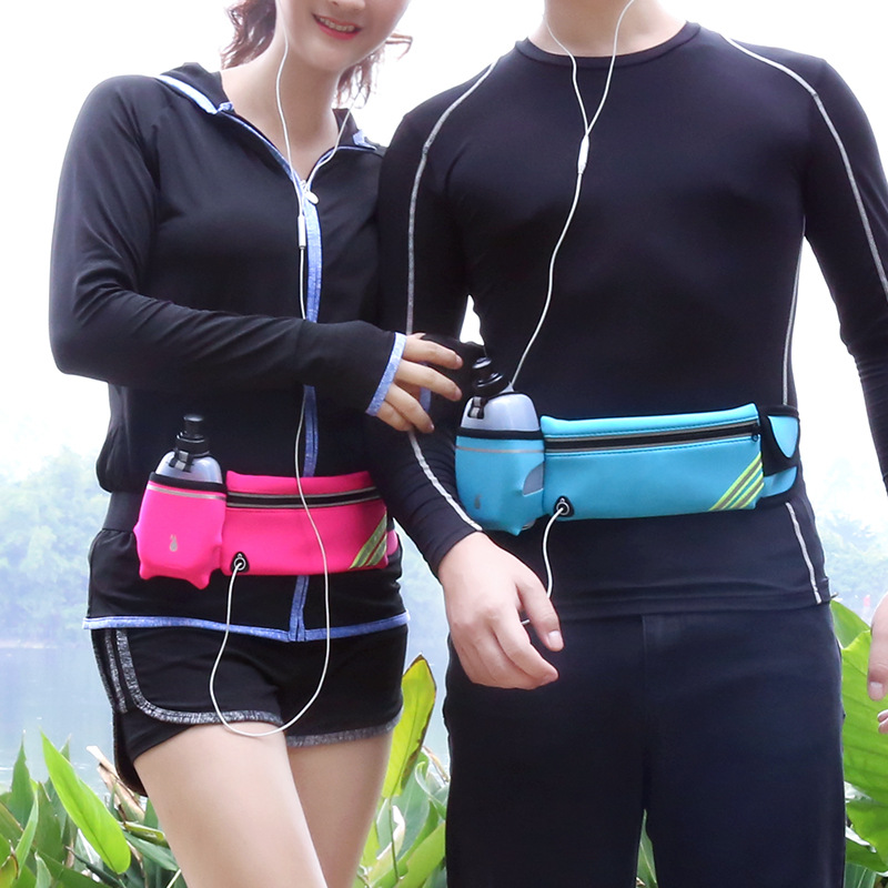 Water bottle waist bag outdoor sports waist bag fitness running waist bag waterproof and anti-theft mobile phone waist bag close-fitting riding