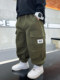 Boys' Cargo Pants, Spring and Autumn Style, Baby Pants, Spring Clothing for Young Children, Stylish Long Pants, Children's Handsome Casual Pants