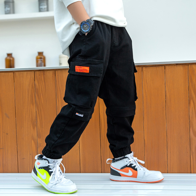 Boys' trousers in spring and autumn clothes big children's pants and handsome blows street autumn fat boys trousers