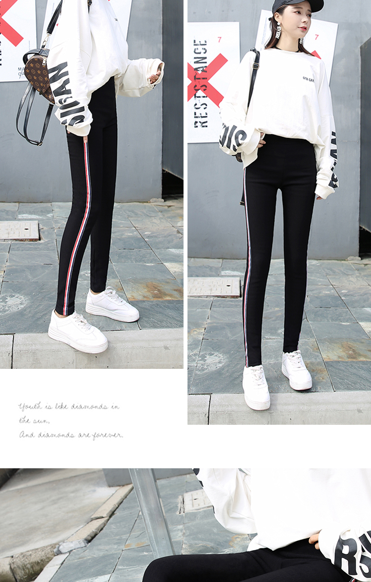 Quần legging nhung nữ mặc mùa thu đông 2018 mới chân dày quần nữ bút chì quần eo cao ấm áp quần tây nữ lưng cao