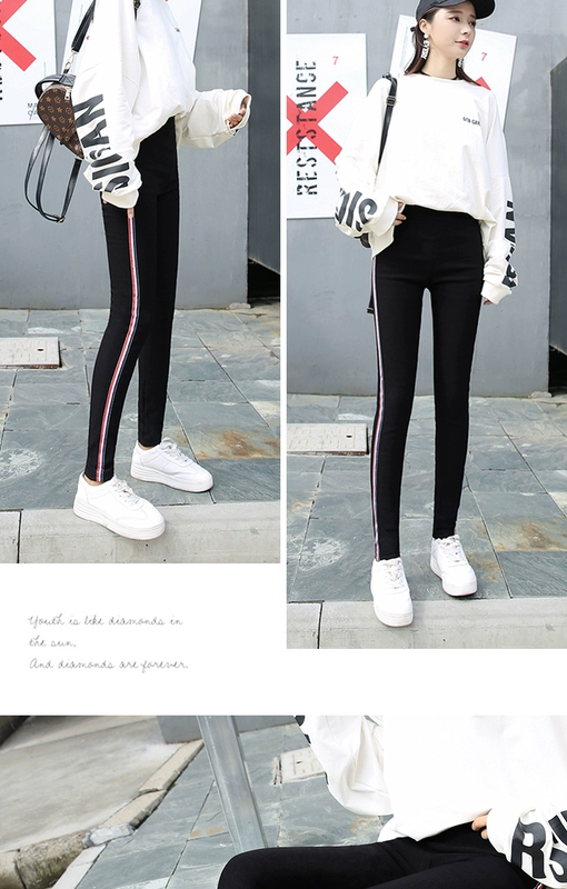 Quần legging nhung nữ mặc mùa thu đông 2018 mới chân dày quần nữ bút chì quần eo cao ấm áp