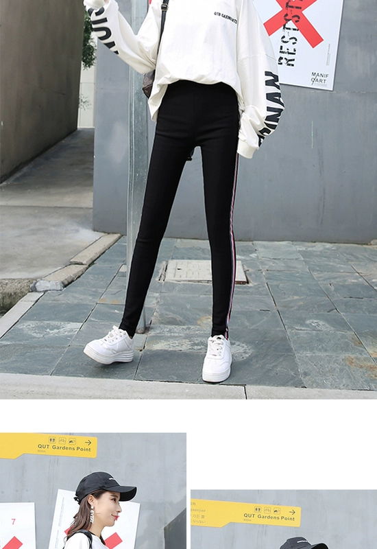 Quần legging nhung nữ mặc mùa thu đông 2018 mới chân dày quần nữ bút chì quần eo cao ấm áp