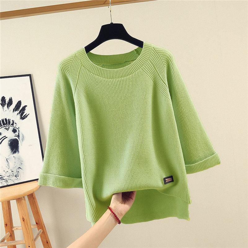 phụ nữ áo len Loose mặc 2020 đầu mùa xuân quần áo của phụ nữ mới bảy tay macaron knitsweater bộ áo mùa thu