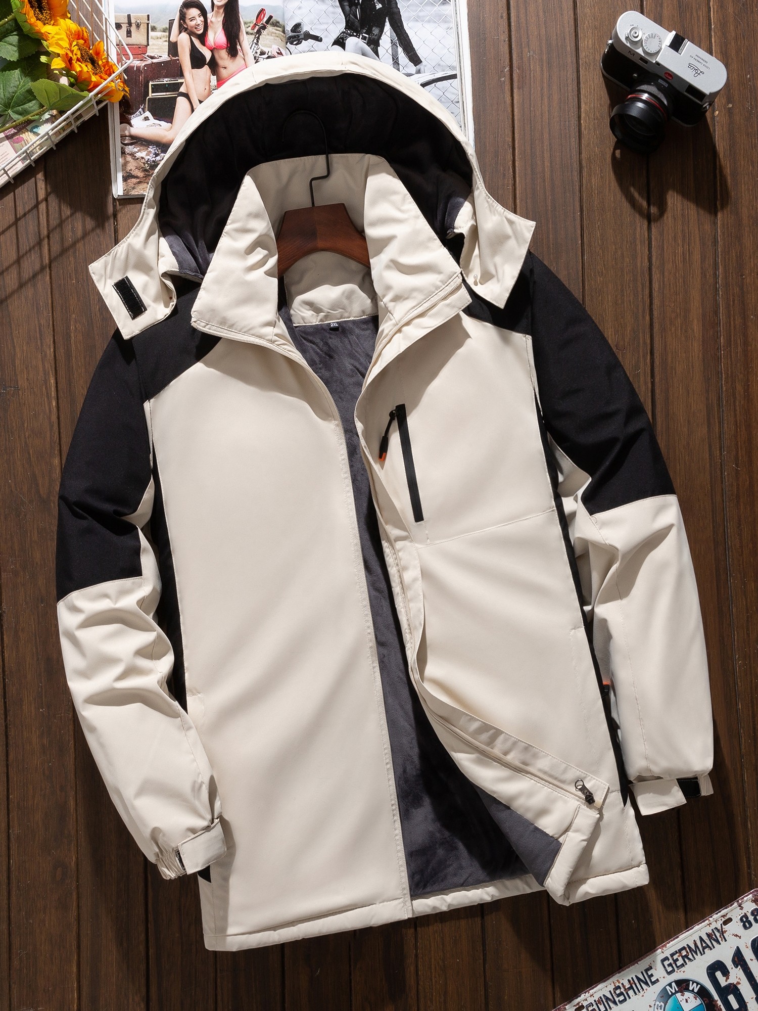 Fleece-Lined Thick Cotton Coat Men's Jacket Winter Windproof Waterproof Softshell Jacket Men's Cotton-Padded Jacket Casual Loose Men's Cotton Clothing