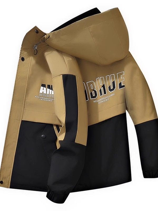 Spring and Autumn Men's Jacket Trendy Korean Style Workwear Hooded Jacket Men's Casual Thin Loose Windbreaker Men's Coat