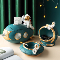 Net red astronaut tissue box Nordic creative living room pumping box light luxury high-end home napkin box desktop ornaments