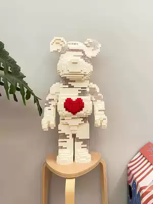 Net celebrity with the same modern high-end desktop decoration toy large cartoon DIY building blocks love bear decoration gift