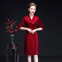 Toast clothes mother wedding dress short wine evening dress women can wear small man 2021 New