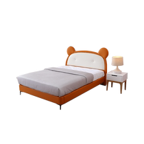 Mousse childrens bed modern simple boy bed childrens room girl princess bed silicone leather art bed 1 5m 021