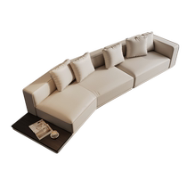 Mousses Aimu leather corner sofa living room Italian minimalist modern simple double sofa with storage
