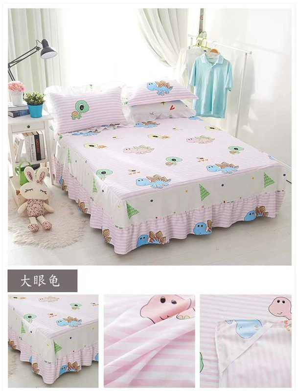 Bông bedspread giường váy một mảnh vỏ bảo vệ 1,5 / 1,8 m tấm trượt phim hoạt hình bông trẻ em giường của - Váy Petti
