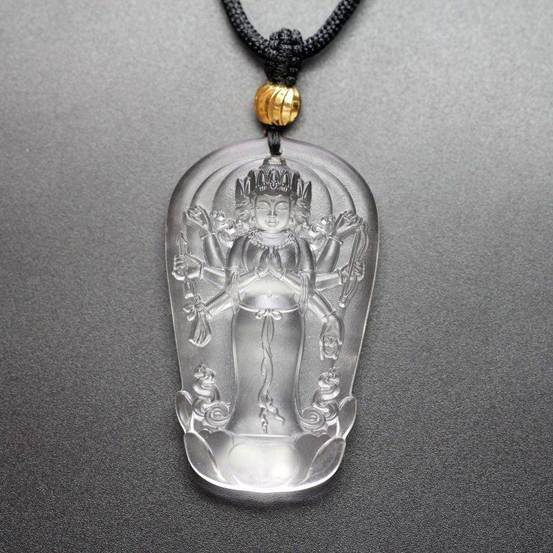 Ancient Law Glazed Merley Sky Bodhisattva Guanyin BodhisattBodhisattBodhisattva, male and female This year Pendant Statue necklace ornament sweater chain-Taobao