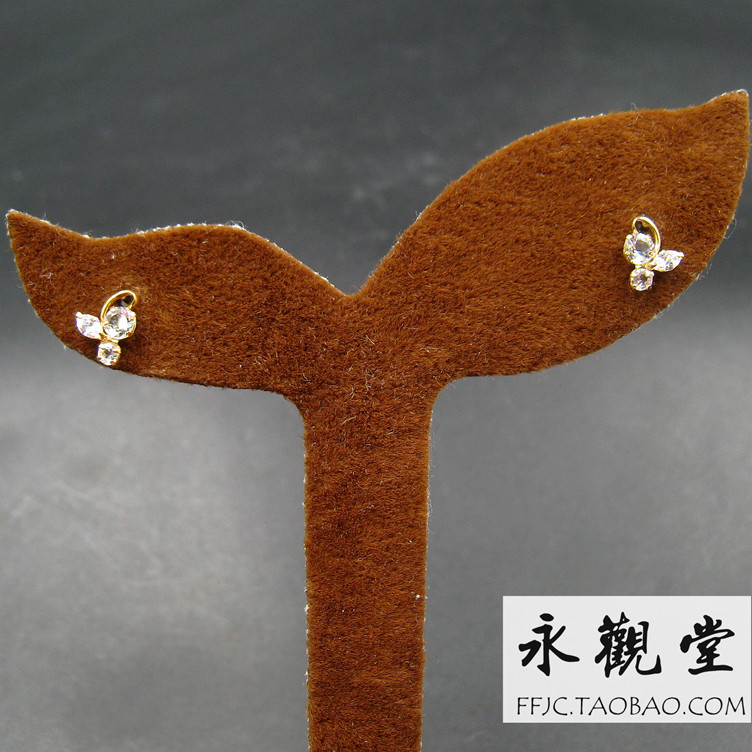 Yongguan Tong Vintage Jewelry Solitary Japanese Made 1980s Natural jewel small earnail 10K gold-Taobao