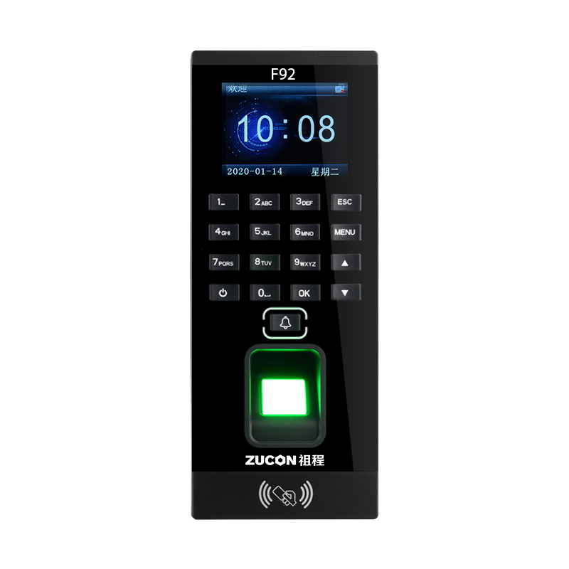 ZUCON F92门禁一体机指纹刷卡密码门禁系统一体机带考勤门禁主机