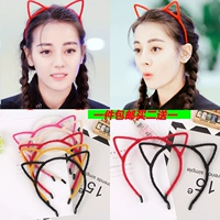 Di Lieba với tai mèo headband dễ thương bán băng đô dễ thương ngọt ngào kẹp tóc mặt rửa mặt trang điểm phụ kiện tóc tóc kẹp tóc nơ