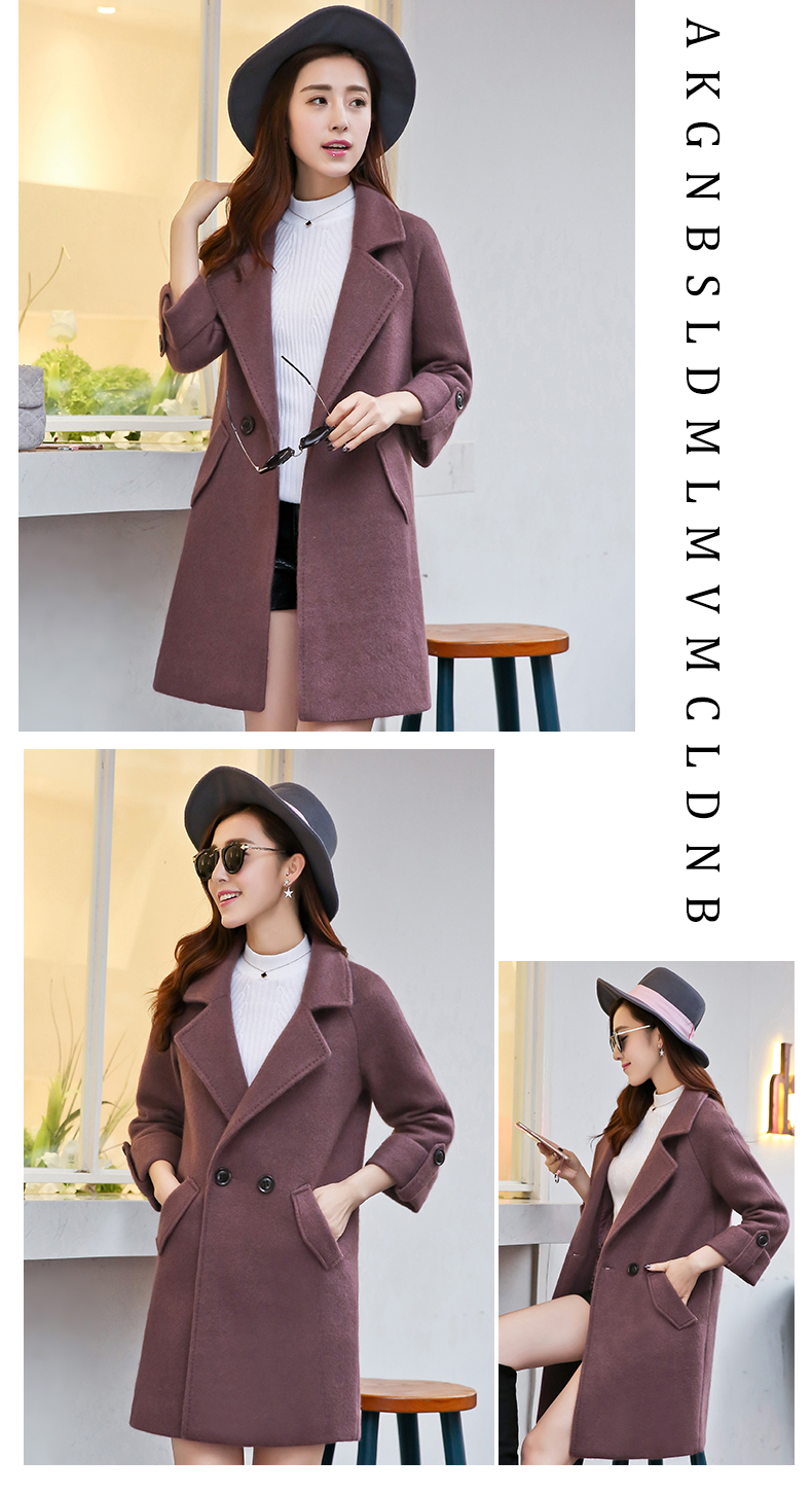Áo khoác len len 2018 thu đông phiên bản Hàn Quốc của thời trang dày dẻ rộng rãi áo len nữ cỡ lớn nữ dài - Trung bình và dài Coat áo hoodie nữ cute