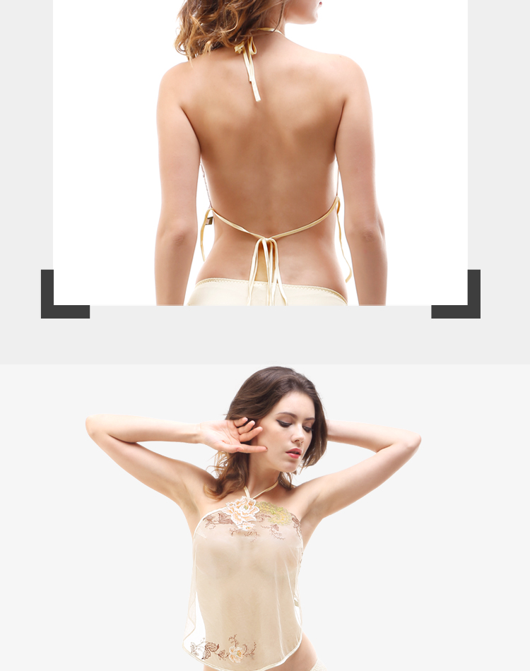 Bimei Ni tạp dề đồ lót ít phụ nữ gợi cảm cổ điển hộp đêm người lớn tải tòa án sinh viên mở trong suốt bộ ngủ lụa yếm dây