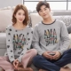 Bộ đồ ngủ đôi cotton dài tay mùa xuân và mùa thu nữ phiên bản Hàn Quốc của phần mỏng XL lỏng nam phù hợp với đồ hai dây đồ bộ pijama