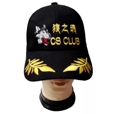 Outdoor new black Chinese cloth bottom embroidered micro chapter logo baseball cap wolf soul logo can be customized according to the exclusive