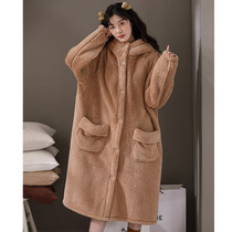 Autumn winter new flange suede coral suede pyjamas womens spring and autumn thickened warm and cute couples home suit suit