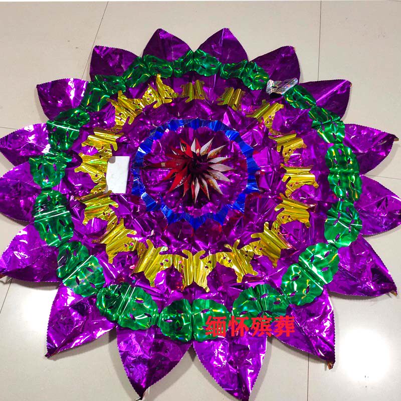 Funeral white wreath 1.36 meters plus ball bright wreath manufacturers direct sales paper tie paper live life clothes funeral supplies