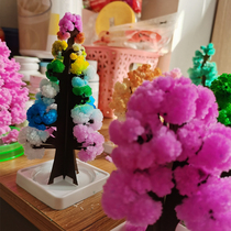 Magical magic tree colorful Christmas tree cherry tree watering and flowering growth crystallization science experiment childrens toys