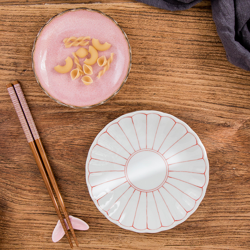 Household contracted under 6 inches ceramic glaze color plate tray and wind flat Japanese cuisine tableware composite plates