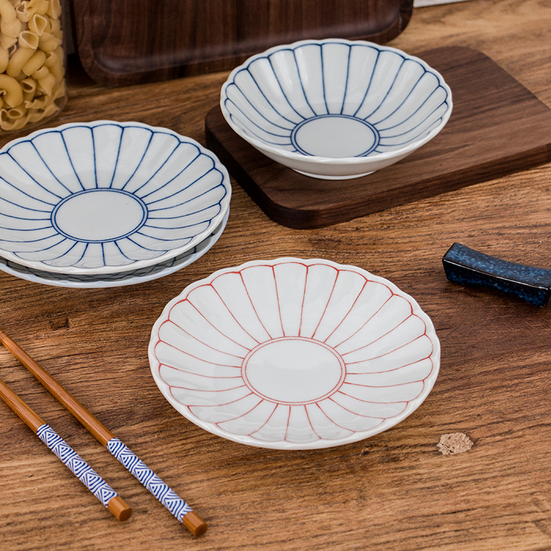 Household contracted under 6 inches ceramic glaze color plate tray and wind flat Japanese cuisine tableware composite plates