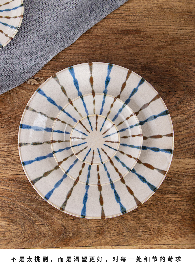 Japanese ten grass to restore ancient ways of imported bowl dish dish outfit to use individual household ceramics tableware creative sushi plate