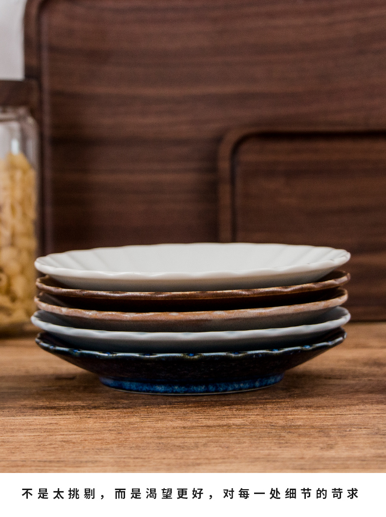 Japan built temmoku light craft pure color and wind restoring ancient ways is the home for dinner plate of Japanese dishes ceramic tableware dishes
