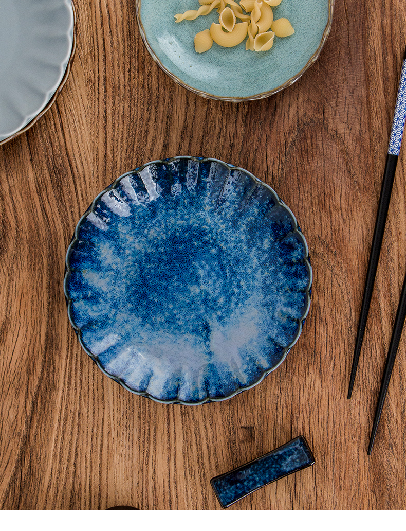Japan built temmoku light craft pure color and wind restoring ancient ways is the home for dinner plate of Japanese dishes ceramic tableware dishes