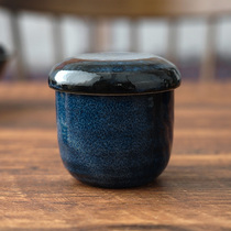 Mei thick burning Japan imported Tianmu glaze ceramic high-end mini health stew Cup household Yanwo Bowl