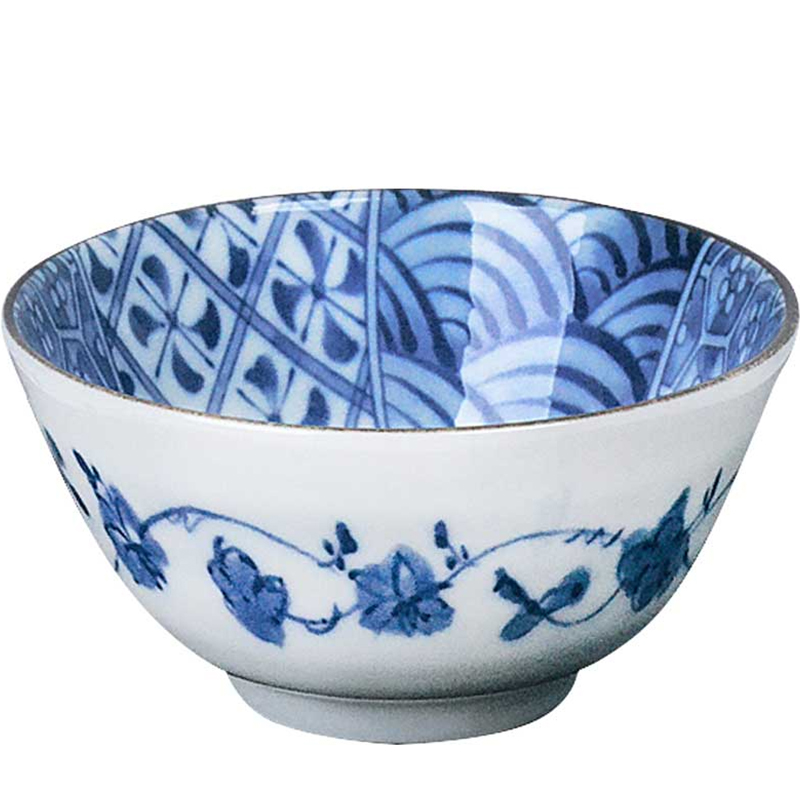 Japan imported ceramic tableware and wind rice bowls bowl under the glaze color Japanese soup bowl bowl suit household with his job