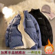 男装羊羔绒棉衣青年立领加绒加厚棉袄冬季学生休闲情侣棉服外套潮