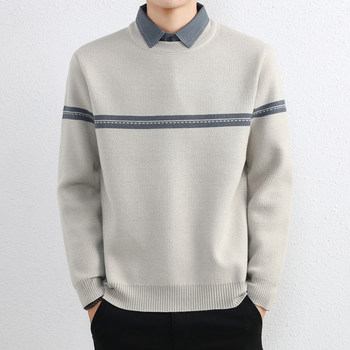 Ursbob trendy fashion sweater fake two pieces Ursbob trendy fashion sweater fake two pieces